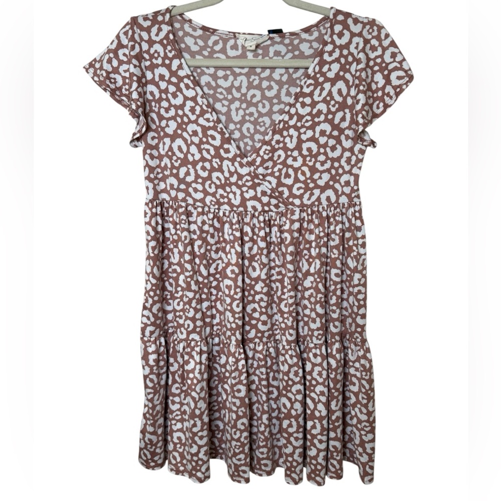 Jessica Simpson Brown and White Leopard Print Dress